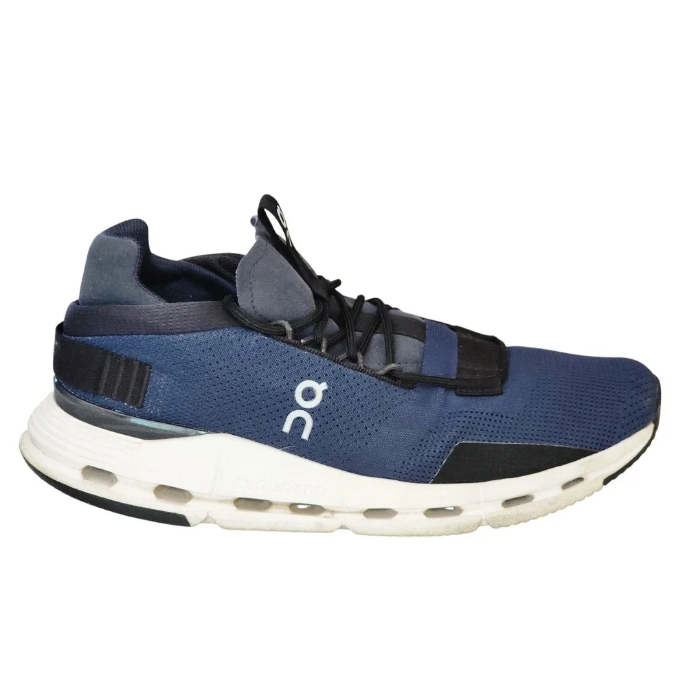On Cloudnova Mens 9.5 Navy Blue Black Running Shoes Sneakers 26.99117